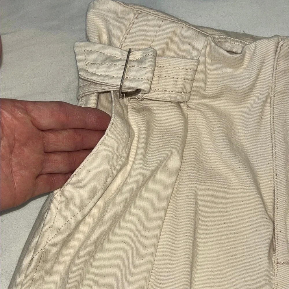 ZARA High-Waisted Wide-Leg belted pants with asymmetric pockets on legs NWOT - Picture 8 of 13